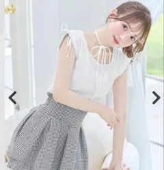 ミシェルマカロン　ギャザーショルダートップス　Tシャツ　新品　定価7590円