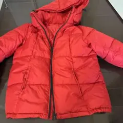 赤 フード付きダウンジャケット