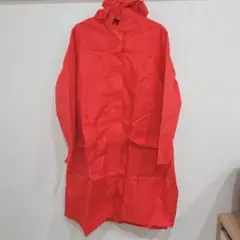 キッズ レインコート 120 レッド 無地 ランドセル対応 収納袋付き　未使用