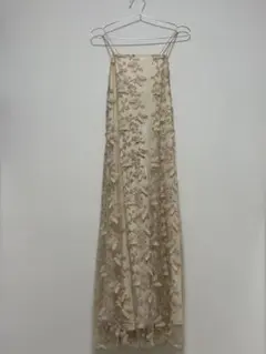 【NICE CLAUP】バタフライ刺繍 キャミソールワンピース