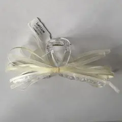 lattice リボン付き　クリア　ヘアクリップ