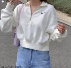 XL 新品 ナイキ スウェット オーバーサイズ ハーフジップ クロップド 短丈