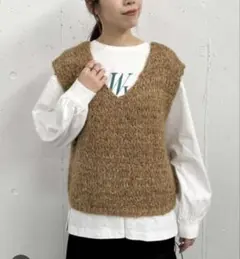 ニットベストvネック