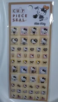 ハローキティ カットピースシール　タイルシールヒョウ柄