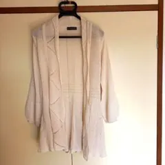 #Lucy Pearl 透かし編みカーディガン ☆長袖 アイボリー