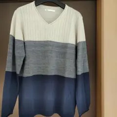 ikka メンズV首ストラップセーター