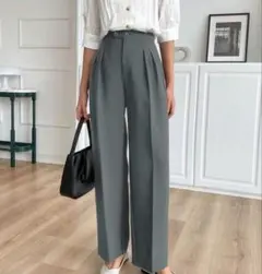 DAZY 通勤用ゆるシルエット ソリッドカラー パンツ、レディース ドレスパンツ