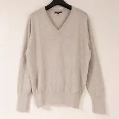 23区☆ ウール 100％ シンプル Vネック 長袖 ニット /ベージュ 38