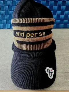 新品未使用❣️and per se 3ウェイストライプニットキャップフリーサイズ