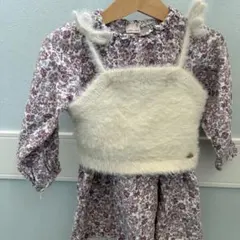 petit main 花柄 ワンピース ビスチェセット 100 プティマイン