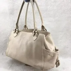 コールハーン ColeHaan ベージュ 本革 ハンドバッグ 肩がけ レザー