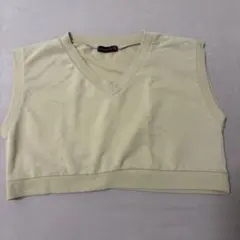 ベージュ Vネック ノースリーブベスト 130㎝