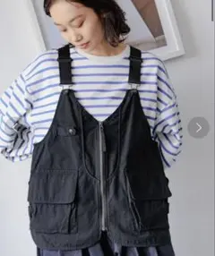 完売品★niko and... ベスト フィッシングベスト　黒 ポケットポケット