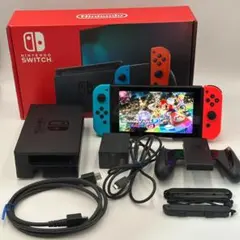 動作品 強化版 Nintendo Switch 本体 ネオンレッドブルー