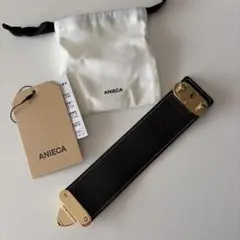 ANIECA レザーバングル ブラック ゴールド金具のサムネイル