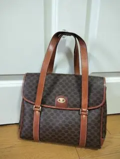 ブラウン ハンドバッグ 合成皮革