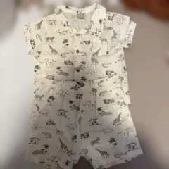 petit main 動物柄 シャツ パンツ　セットアップ80