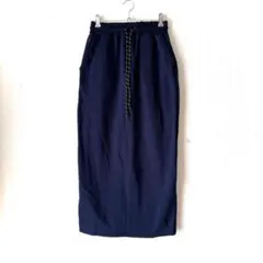 Dazy ウエストゴム ロングタイトスカート M ネイビー 上品通勤服のサムネイル