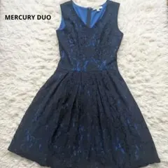 MERCURY DUOネイビー レース Aラインドレスのサムネイル