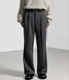 【新品】ストレッチスーツ地 セミワイド 2タック センタープレス フレアパンツ