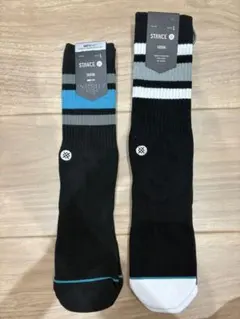 新品 STANCE CASUAL ボーダーソックス Lサイズ ブラック×ホワイトのサムネイル
