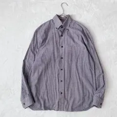 エレメントオブシンプルライフ|メンズ・チェック柄コットンシャツ【M】ボタンダウン