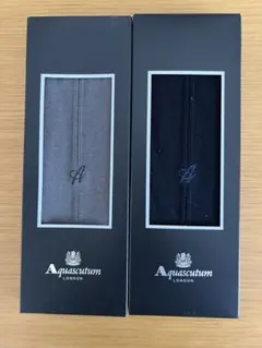 Aquascutum ソックス 2足セット グレー ブラック　未使用品