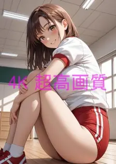 月屋1点物 高画質 A4 ポスター アニメ イラスト 体操服 ブルマ #0374