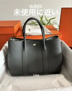 ほぼ新品✨エルメス ガーデンパーティTPM ヴェール アマンド/シルバー W刻印のサムネイル