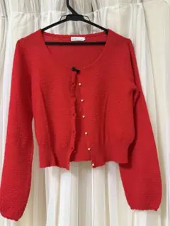 earth music&ecology M レッドカーディガン