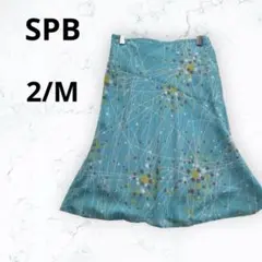 ＊SPB＊フレアスカート 総柄 M 水色 ドット柄 膝丈 涼感 透け感 夏コーデ
