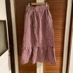 keitto ギンガムチェック　ロングフレアマーメイドスカート　M