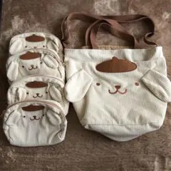 プリン　デザイン トートバッグとポーチ4個セット（一番くじ）　　セット