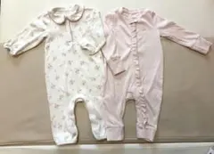 GAP ロンパース・カバーオール 2点セット 花柄　ピンク