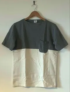 バイカラー Tシャツ グレー/ホワイト　Tieasy