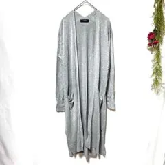 美品★【UNITED ARROWS】ロングカーディガン 羽織り ポンチョ グレー