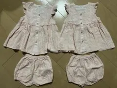 Kids zoo キッズズー セットアップ ピンク 80cm 双子 おそろいのサムネイル