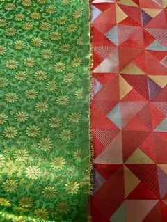 金襴布地　生地　和装布地　国産　巾70cm×0.85ｍ0.45ｍ　2枚