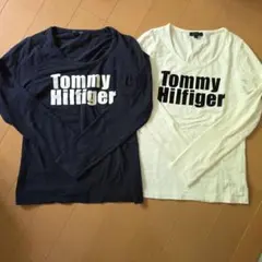 トミーヒルフィガー　TOMMY HILFIGER長袖　２点セット白S ネイビーMのサムネイル