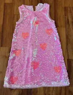 H&M ハート柄ラメノースリーブワンピース 130cm