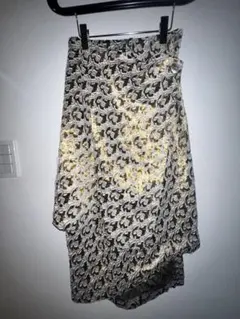 ギャルソン　ゴールド花柄　上品スカート　光沢巻きスカート　cdg