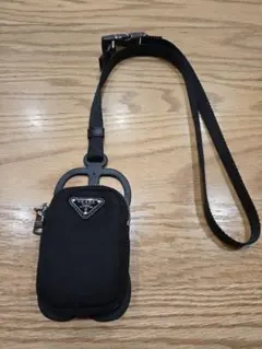 PRADA プラダ スマホショルダー 三角ロゴ ナイロン ラバー ブラック