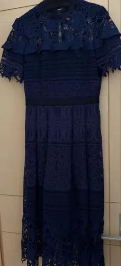 パーティードレス　fray.id フレイアイディー　ネイビーレースワンピース