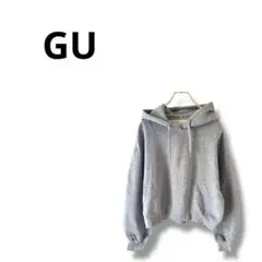 【ジーユー】パーカー　プルオーバー　長袖　カジュアル　シンプル　グレー　L