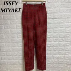 ISSEY MIYAKE ウール混チェックパンツ 赤黒 Mサイズ