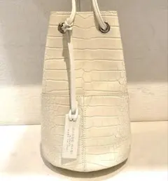 【美品】MARCO MASI クロコ型押しレザー　巾着　ショルダーバッグ