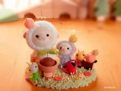 ✿羊毛フェルト✿ひつじ✿種を植えました✿