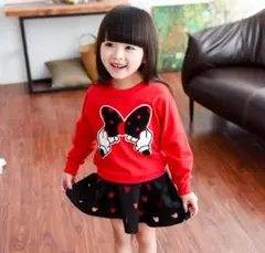 残少　長袖　スカート子供向け　セットアップ　ミニーちゃん　ハロウィン