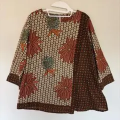 Vネックプルオーバー☆ アフリカ布 ハンドメイド☆ - メルカリ