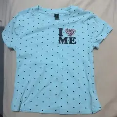 ミントグリーン　Tシャツ　水玉